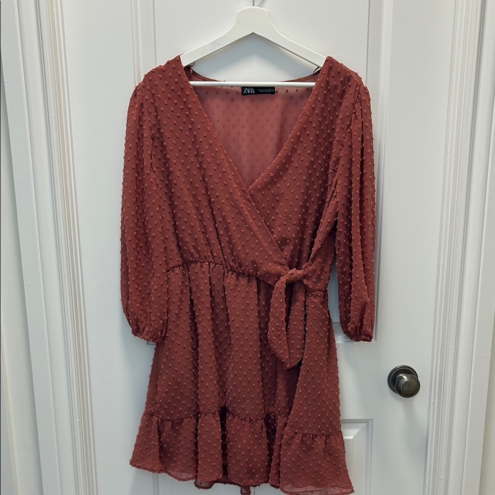 Zara Mauve Faux-Wrap Romper